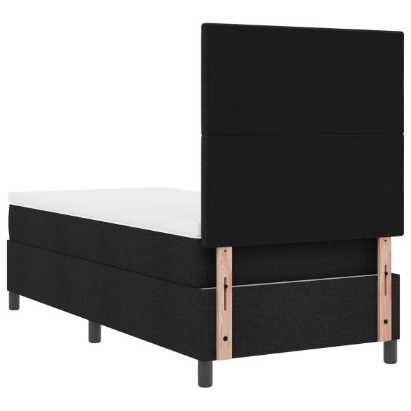LED Boxspringbett mit Matratze Schwarz 90x200 cm Stoff