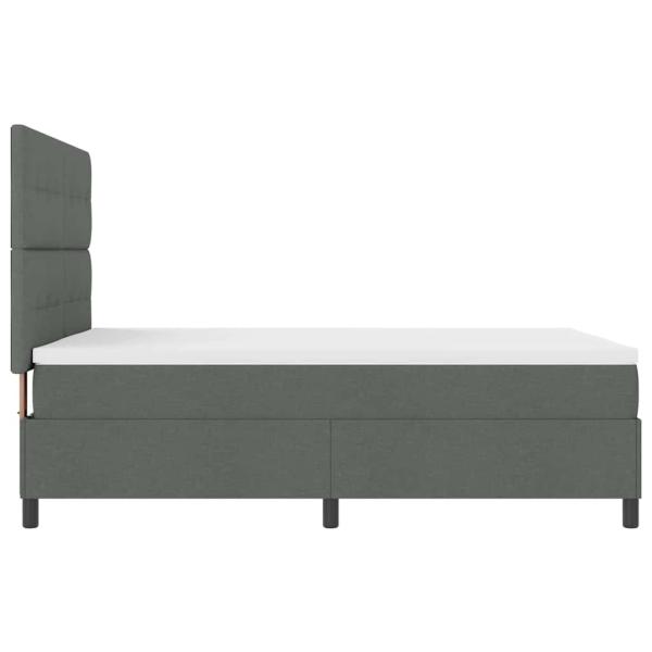 LED Boxspringbett mit Matratze Dunkelgrau 140x190 cm Stoff