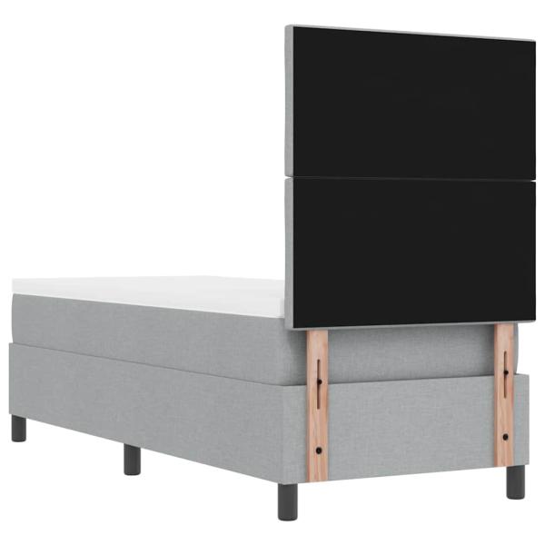 Boxspringbett mit Matratze & LED Licht Hellgrau 80x200 cm Stoff