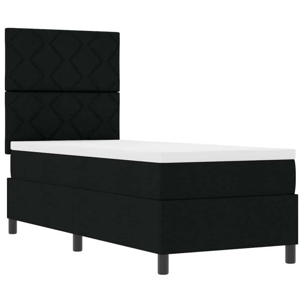 Boxspringbett mit Matratze & LED Schwarz 80x200 cm Stoff