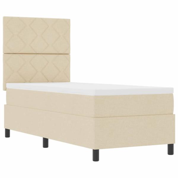Boxspringbett mit Matratze & LED Creme 80x200 cm Stoff