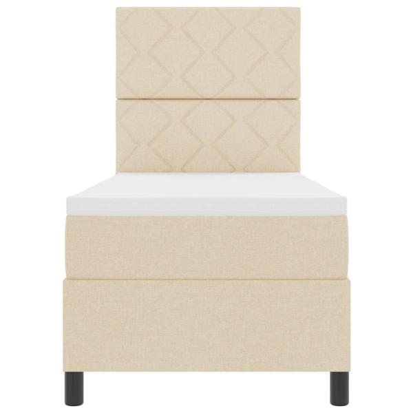 Boxspringbett mit Matratze & LED Creme 80x200 cm Stoff