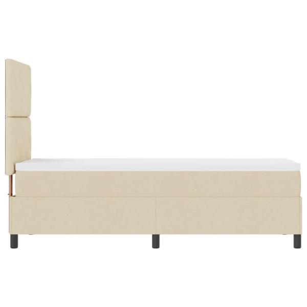 Boxspringbett mit Matratze & LED Creme 80x200 cm Stoff
