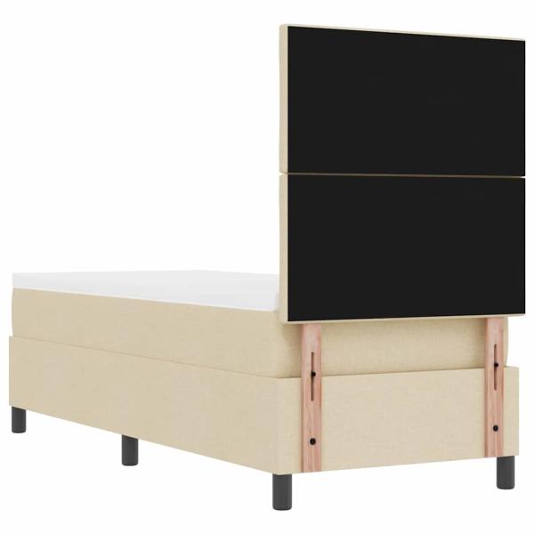 Boxspringbett mit Matratze & LED Creme 80x200 cm Stoff