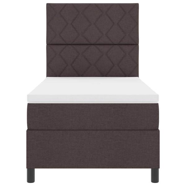 Boxspringbett mit Matratze & LED Dunkelbraun 100x200 cm Stoff