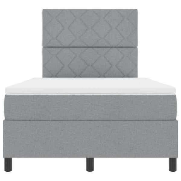 Boxspringbett mit Matratze & LED Hellgrau 120x200 cm Stoff