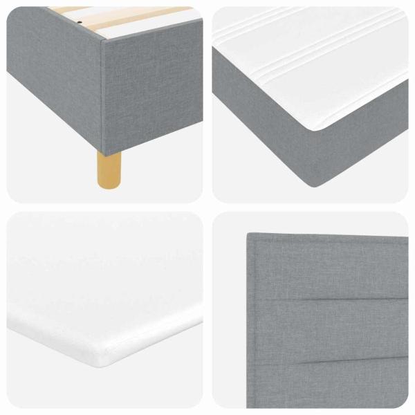 ARDEBO.de - Boxspringbett mit Matratze & LED Licht Grau 80x200 cm Stoff