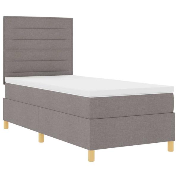 Boxspringbett mit Matratze & LED Taupe 80x200 cm Stoff