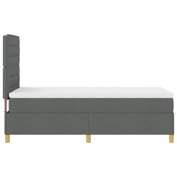 LED Boxspringbett mit Matratze Dunkelgrau 90x200 cm Stoff