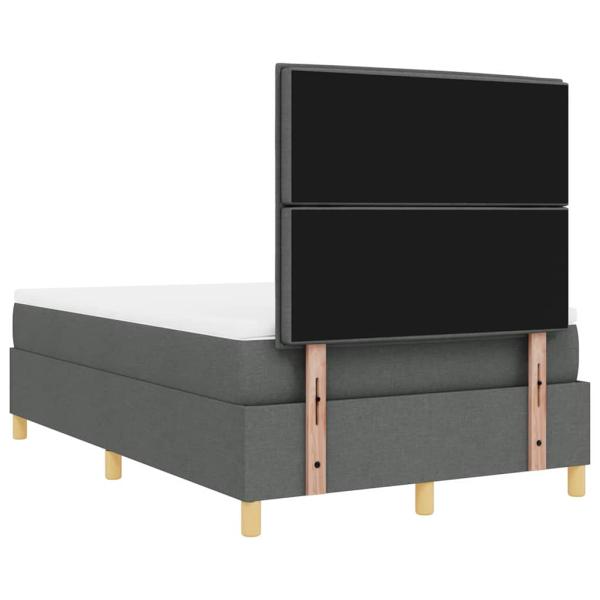 Boxspringbett mit Matratze & LED Dunkelgrau 120x200 cm Stoff
