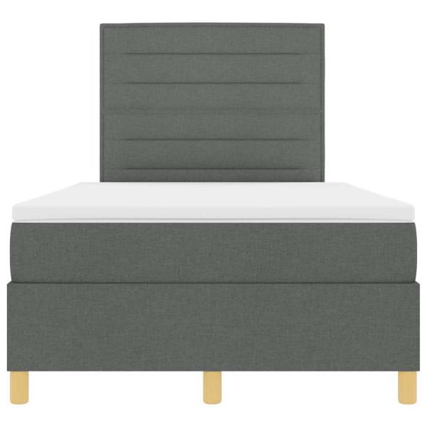Boxspringbett mit Matratze & LED Dunkelgrau 120x200 cm Stoff