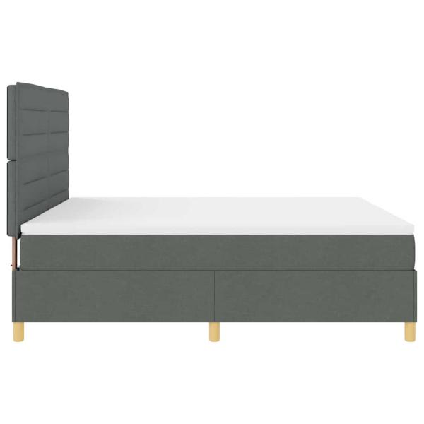 Boxspringbett mit Matratze & LED Dunkelgrau 180x200 cm Stoff
