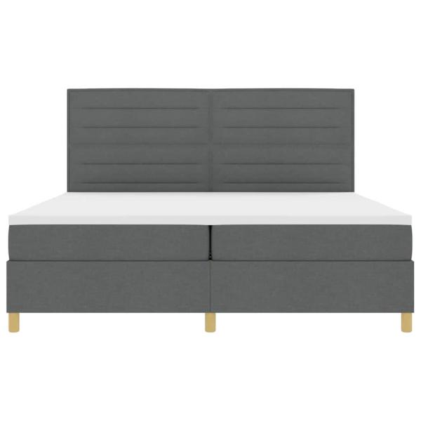 Boxspringbett mit Matratze & LED Dunkelgrau 200x200 cm Stoff