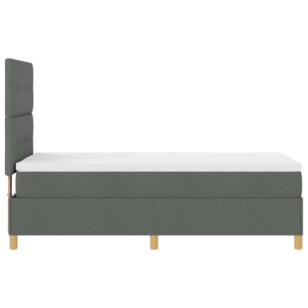 LED Boxspringbett mit Kopfteil Dunkelgrau 80 x 200 cm Stoff