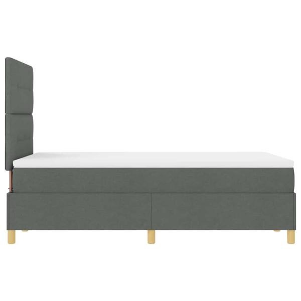 LED Boxspringbett mit Matratze Dunkelgrau 120x200 cm Stoff