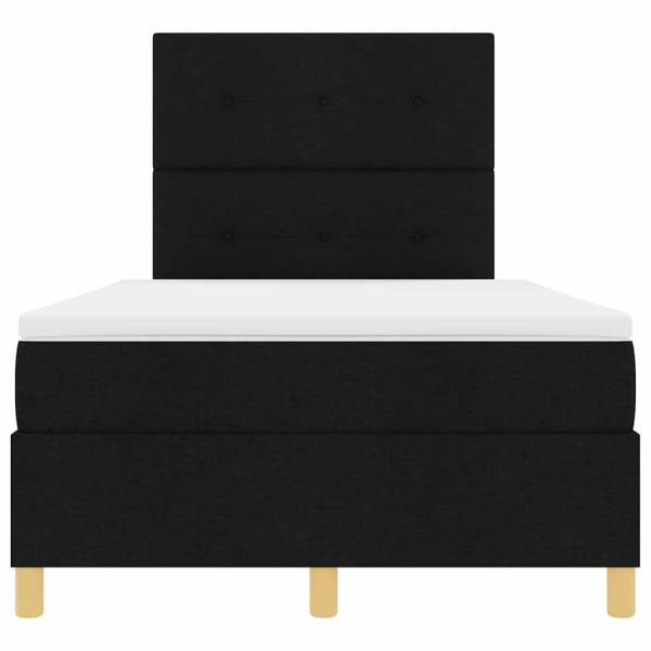 LED Boxspringbett mit Matratze Schwarz 120x200 cm Stoff