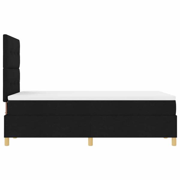 LED Boxspringbett mit Matratze Schwarz 120x200 cm Stoff