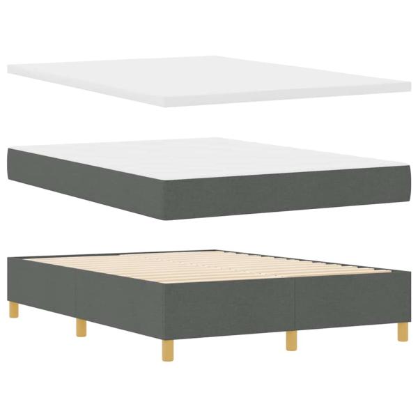 Boxspringbett mit Matratze & LED Dunkelgrau 140x200 cm Stoff