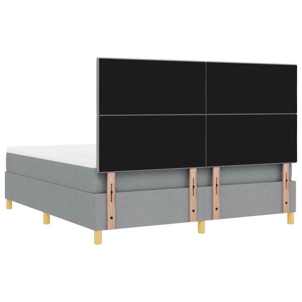 Boxspringbett mit Matratze & LED Licht Hellgrau 180x200 cm Stoff