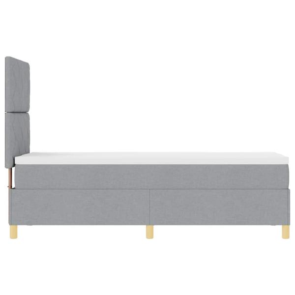 Boxspringbett mit Matratze & LED Hellgrau 80x200 cm Stoff