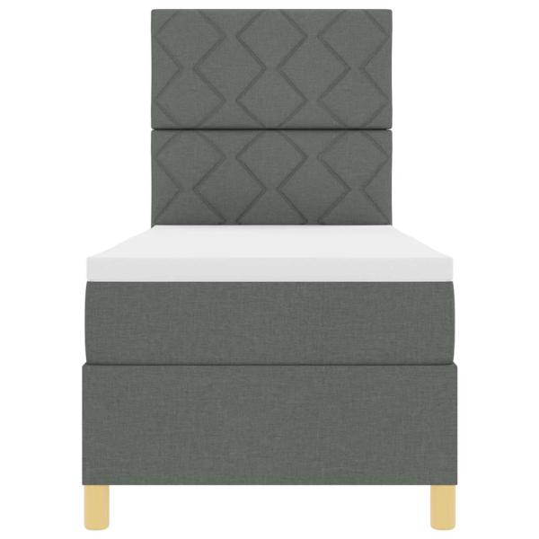 Boxspringbett mit Matratze & LED Dunkelgrau 80x200 cm Stoff