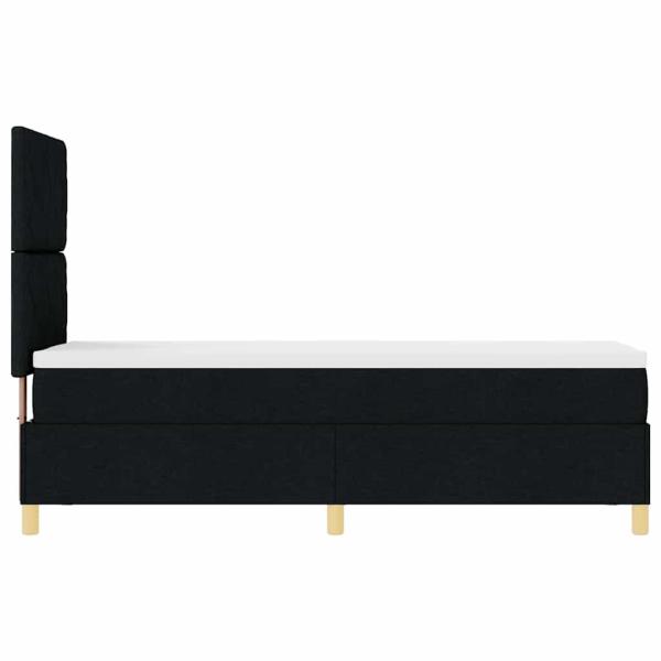 Boxspringbett mit Matratze & LED Schwarz 80x200 cm Stoff
