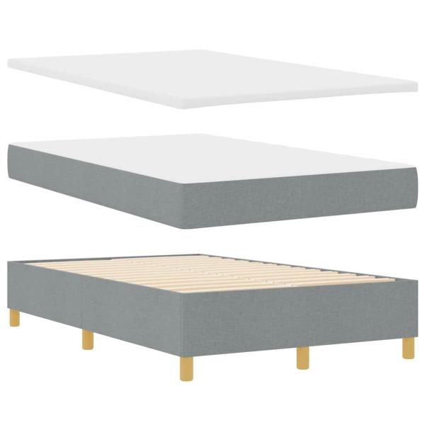 Boxspringbett mit Matratze & LED in Hellgrau 120x190 cm Stoff
