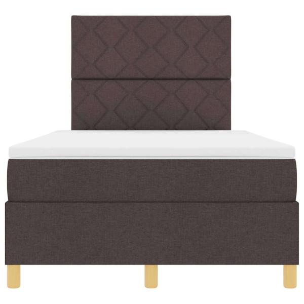 Boxspringbett mit Matratze & LED Dunkelbraun 120x190 cm Stoff