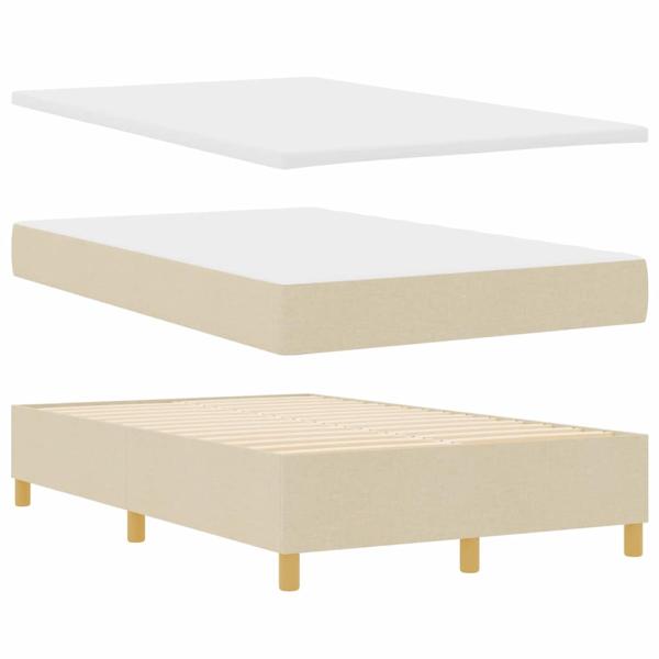 Boxspringbett mit Matratze & LED Creme 120x200 cm Stoff