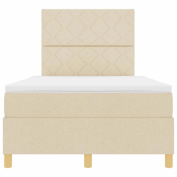 Boxspringbett mit Matratze & LED Creme 120x200 cm Stoff