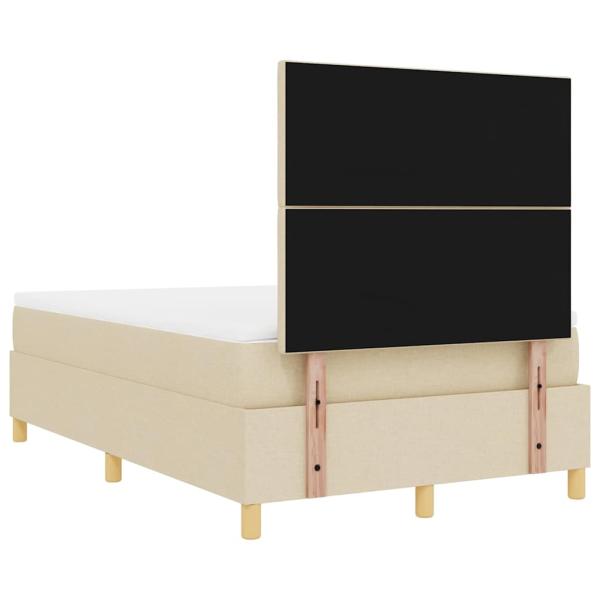 Boxspringbett mit Matratze & LED Creme 120x200 cm Stoff