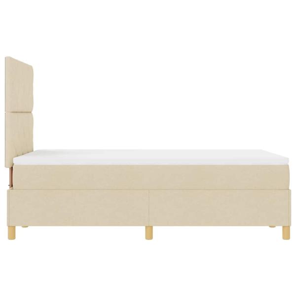 Boxspringbett mit Matratze & LED Creme 120x200 cm Stoff