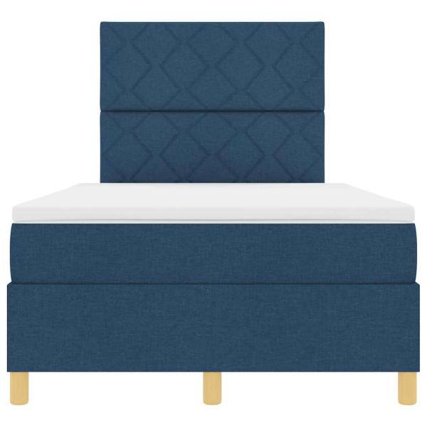 Boxspringbett mit Matratze & LED blau 120x200 cm Stoff