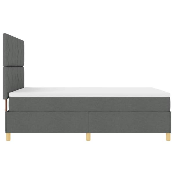 Boxspringbett mit Matratze & LED Dunkelgrau 160x200 cm Stoff