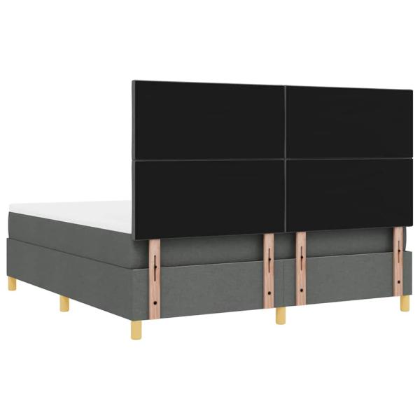 Boxspringbett mit Matratze & LED Dunkelgrau 180x200 cm Stoff