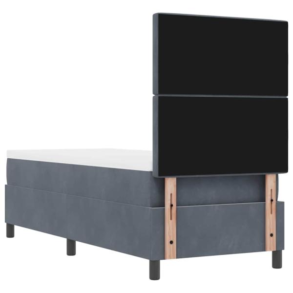 LED Boxspringbett mit Matratze Dunkelgrau 80x200 cm Samt