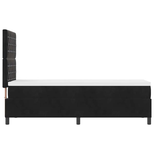 LED Boxspringbett mit Matratze Schwarz 80x200 cm Samt