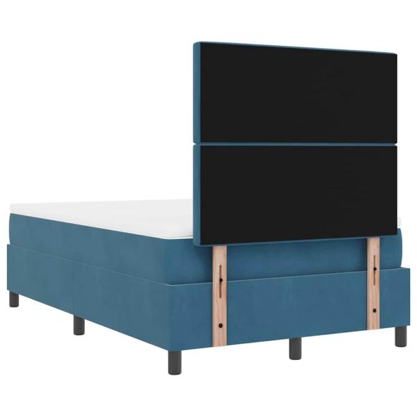 LED Boxspringbett mit Matratze Dunkelblau 120x200 cm Samt