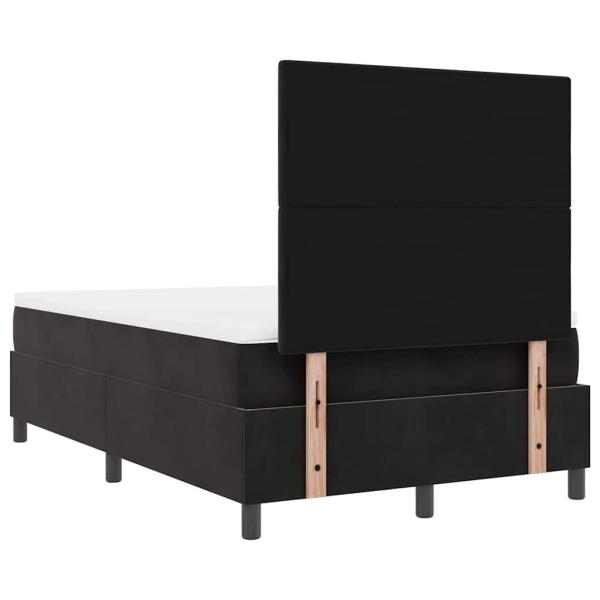 LED Boxspringbett mit Matratze Schwarz 120x200 cm Samt