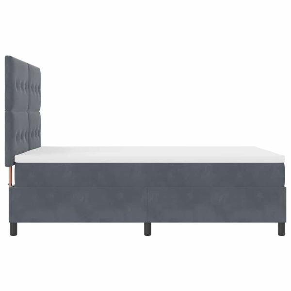 LED Boxspringbett mit Matratze Dunkelgrau 140x190 cm Samt