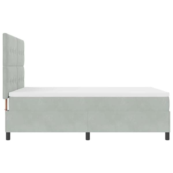 LED Boxspringbett mit Matratze Hellgrau 160x200 cm Samt