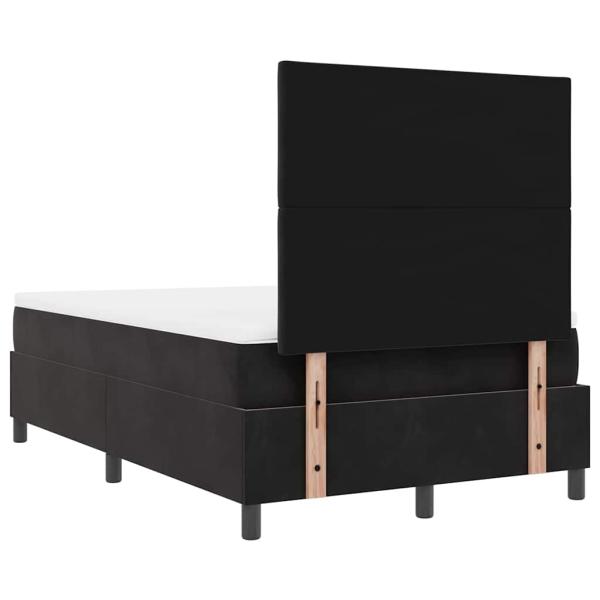 LED Boxspringbett mit Matratze Schwarz 120x190 cm Samt