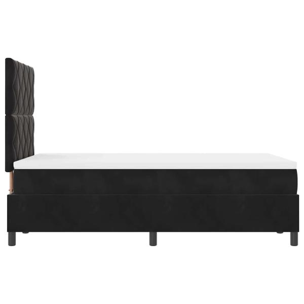 LED Boxspringbett mit Matratze Schwarz 120x200 cm Samt