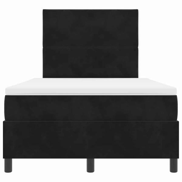 LED Boxspringbett mit Matratze Schwarz 120x200 cm Samt