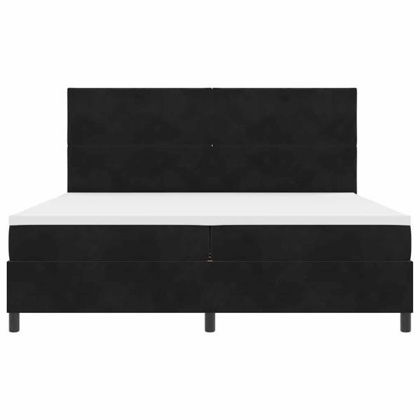 LED Boxspringbett mit Matratze Schwarz 200x200 cm Samt
