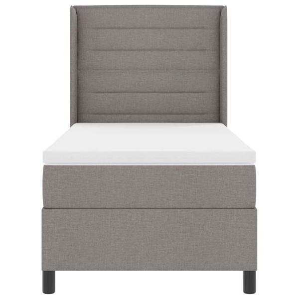 LED Boxspringbett mit Matratze Taupe 100x200 cm Stoff