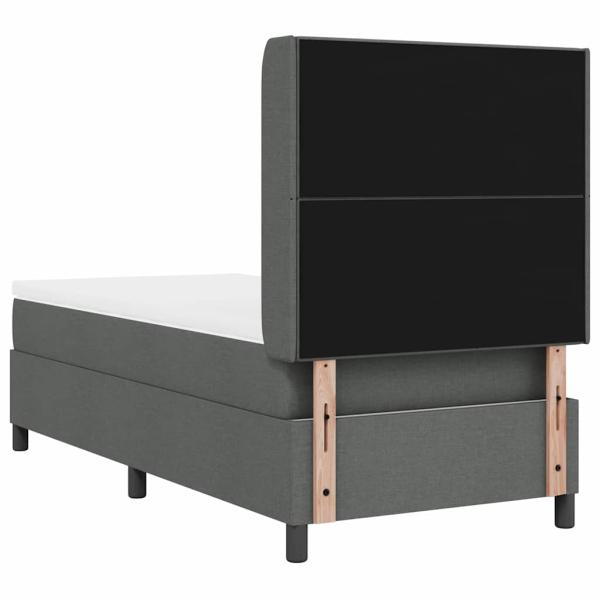 LED Boxspringbett mit Matratze Dunkelgrau 80x200 cm Stoff