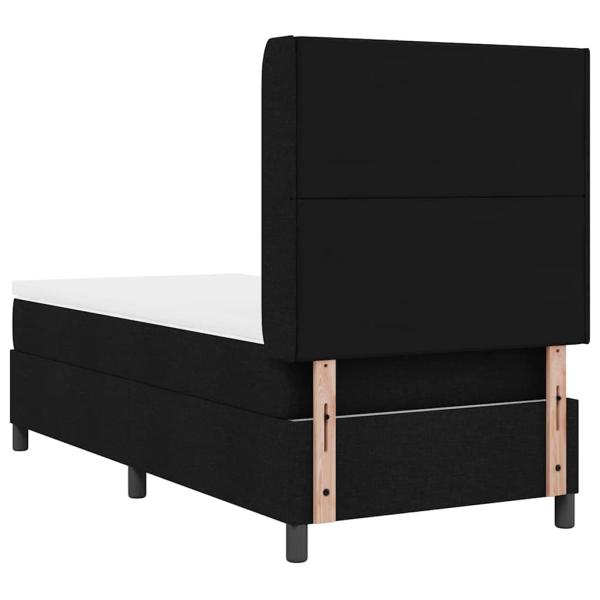 LED Boxspringbett mit Matratze Schwarz 80x200 cm Stoff