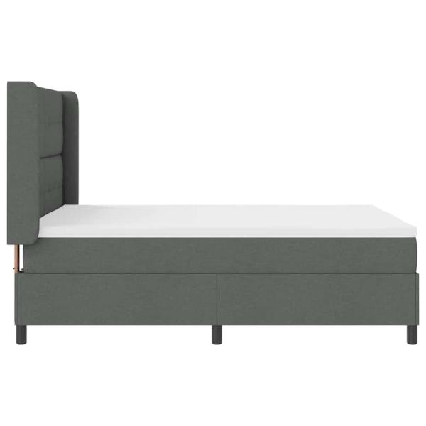 LED Boxspringbett mit Matratze Dunkelgrau 140x200 cm Stoff