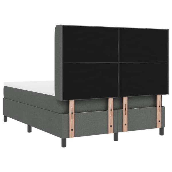 LED Boxspringbett mit Matratze Dunkelgrau 140x200 cm Stoff